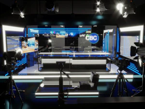 studio telewizyjne Model 3D