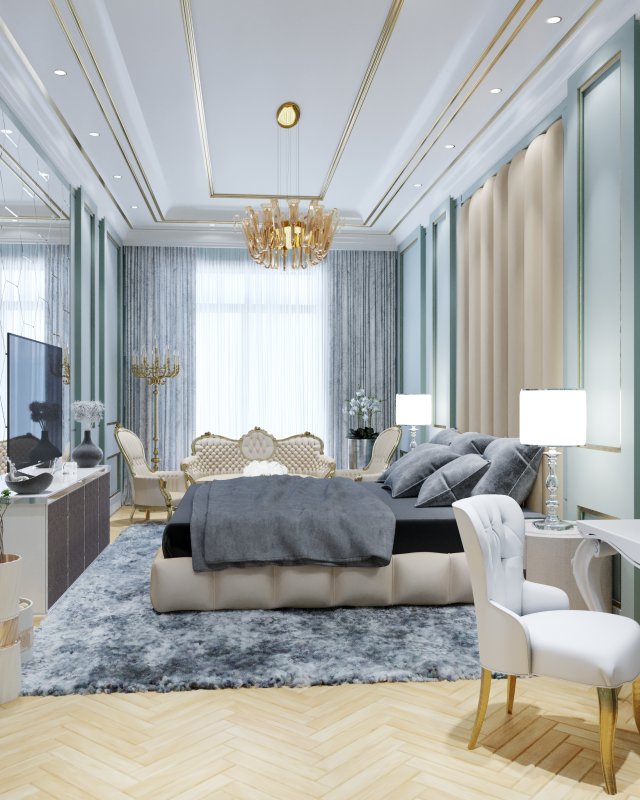 bed room Model 3D .c4d .max .obj .3ds .fbx .stl .blend