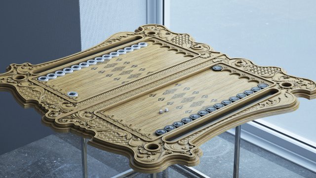 backgammon Model 3D .c4d .max .obj .3ds .fbx .stl .blend 