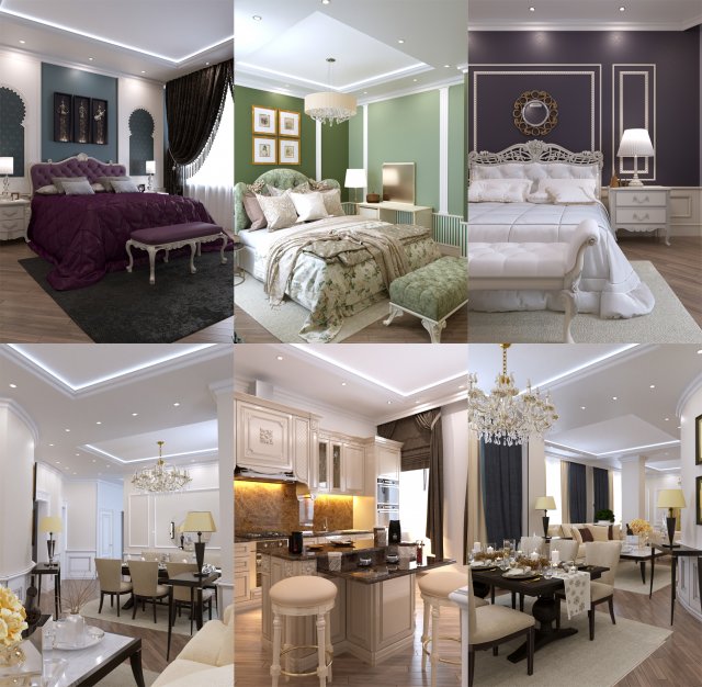apartment 24 3D-Modell .c4d .max .obj .3ds .fbx .stl .blend 