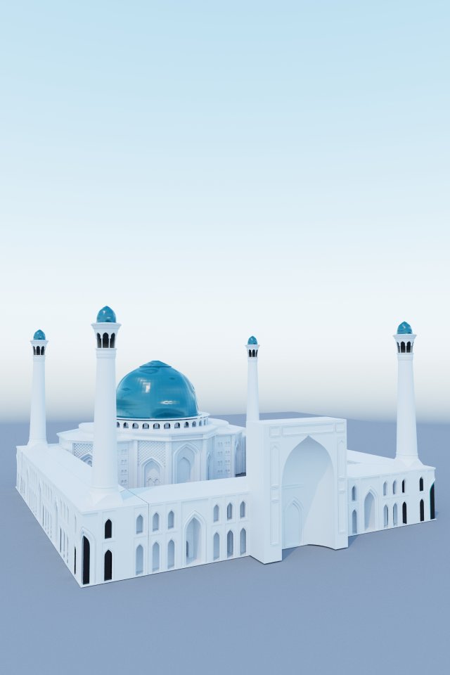 mosque 3d Modèle 3D .c4d .max .obj .3ds .fbx .stl .blend 