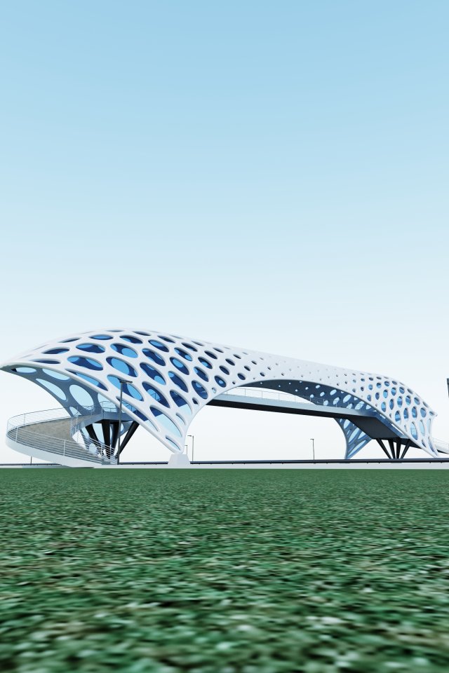 pedestrian overpass Modelo 3D .c4d .max .obj .3ds .fbx .stl .blend 