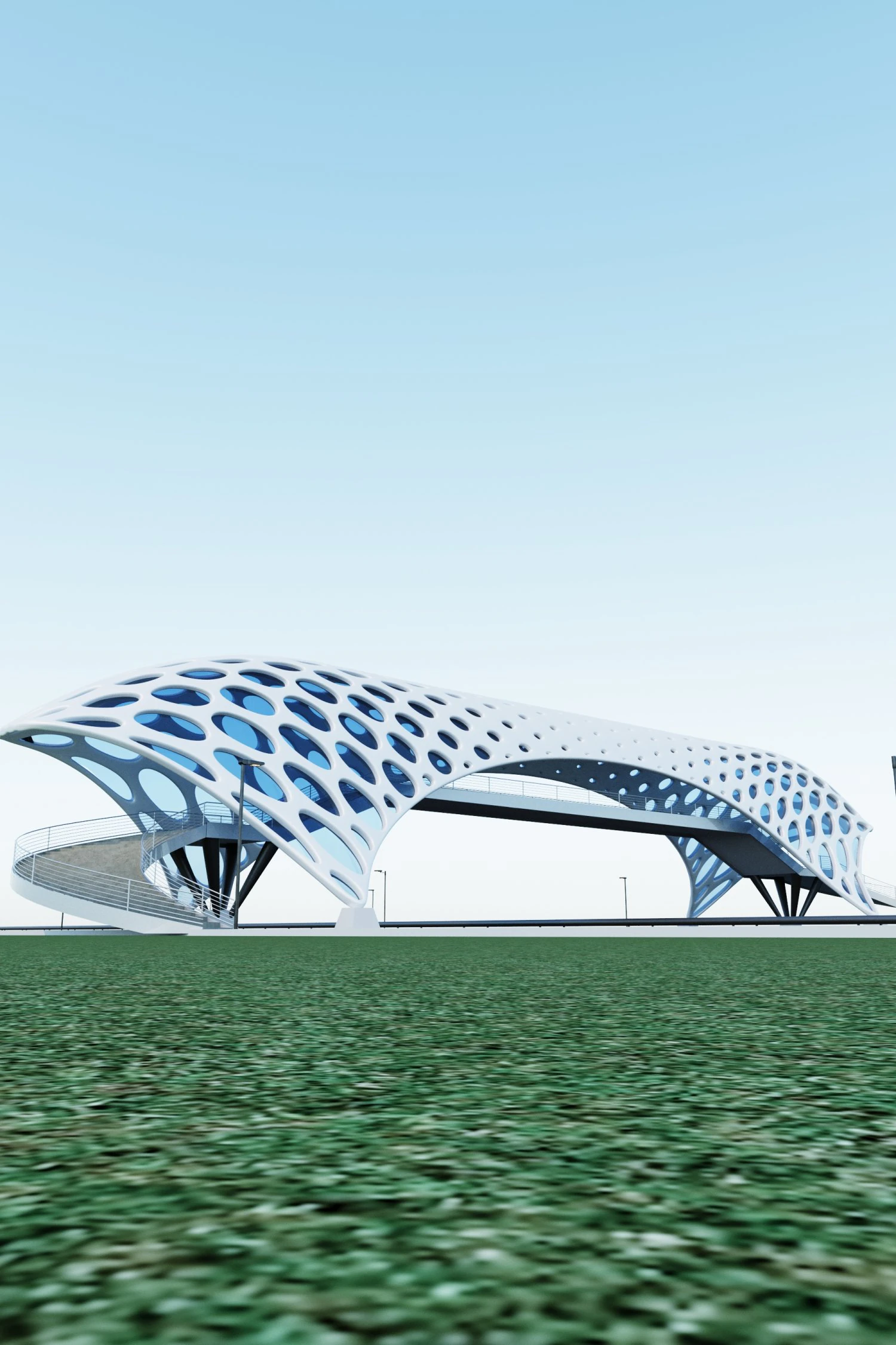 pedestrian overpass 3D Model .c4d .max .obj .3ds .fbx .stl .blend
