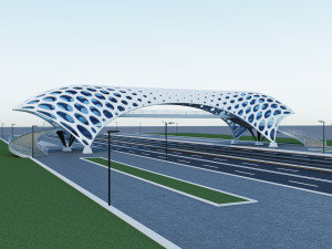 pedestrian overpass Modelo 3D