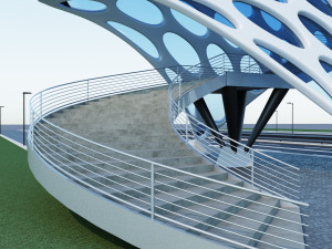pedestrian overpass Modelo 3D