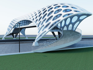 pedestrian overpass Modelo 3D