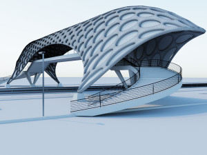 pedestrian overpass Modelo 3D
