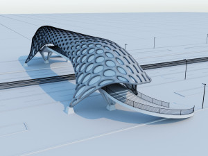pedestrian overpass Modelo 3D