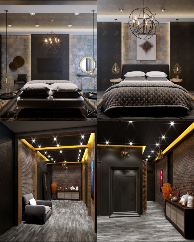 apartment 33 Model 3D .c4d .max .obj .3ds .fbx .stl .blend 