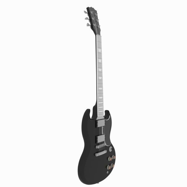 electric guitar 3D Model .c4d .max .obj .3ds .fbx .stl .blend 