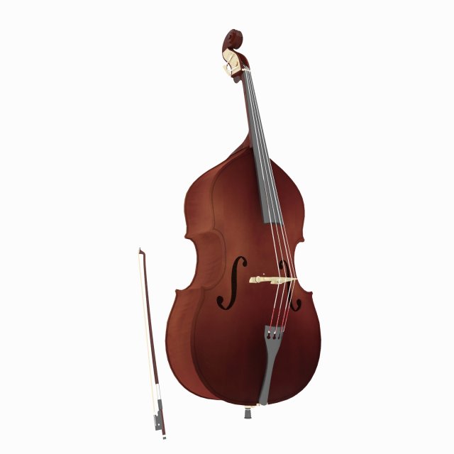 double bass 3D Model .c4d .max .obj .3ds .fbx .stl .blend 