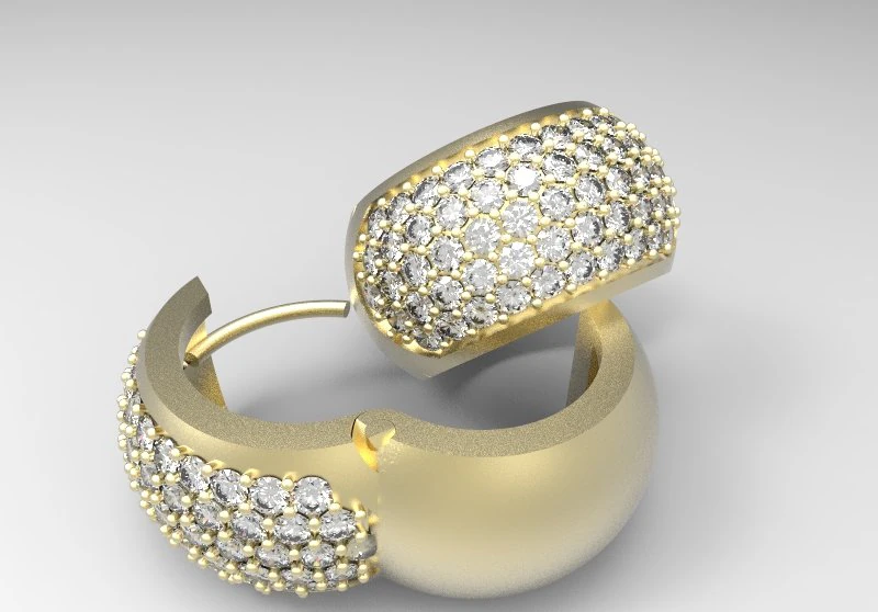 diamond earring 3D Model .c4d .max .obj .3ds .fbx .stl .blend 