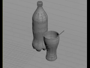 bottle with cup 3D Model