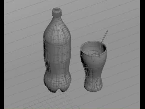 bottle with cup 3D Model
