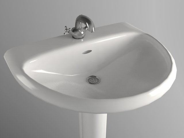 low-poly bathroom sink 3Dモデル .c4d .max .obj .3ds .fbx .stl .blend 