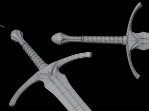 Gandalfs Sword Glamdring From The Hobbit - Low-Poly Low-poly Low-poly Modelo 3D