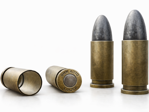 9mm 총알 케이스 탄약 카트리지 총알 3D 모델