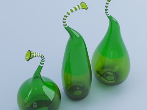 glass green vases 3D Model