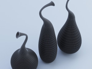 glass green vases 3D Model