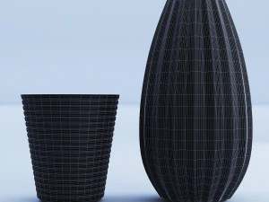 glass turquoise vases 3D Model