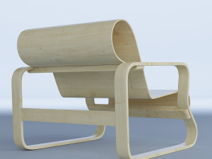 bent plywood armchair Modèle 3D