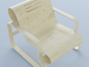 bent plywood armchair Modèle 3D