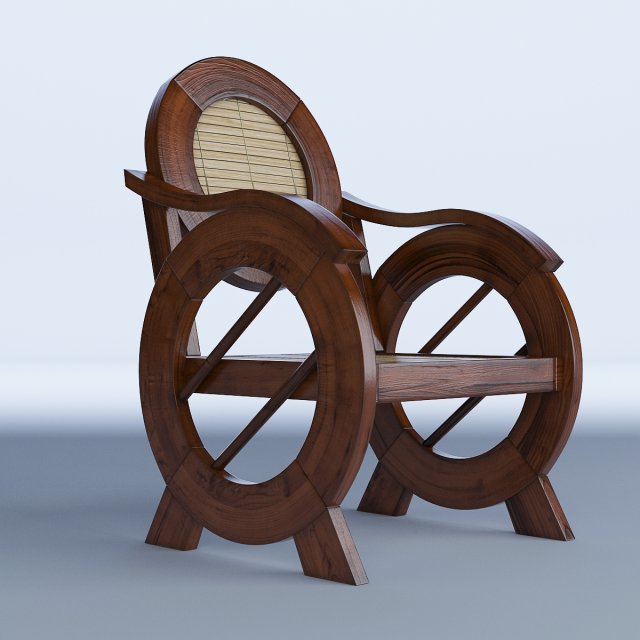 colonial chair outdoor 3D Model .c4d .max .obj .3ds .fbx .stl .blend 
