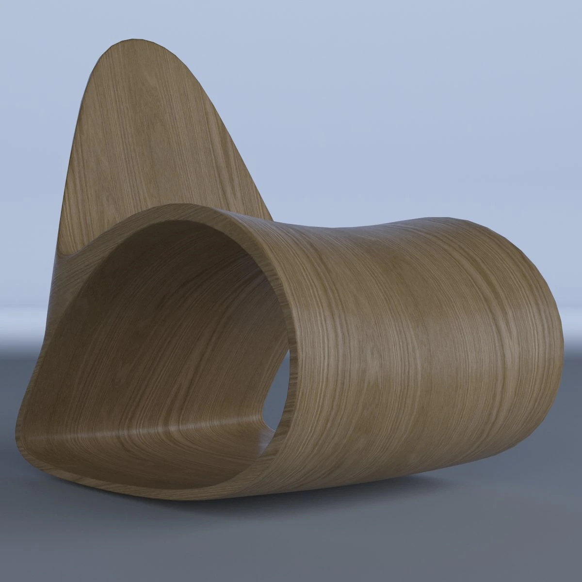 plywood curved chair 3D Model .c4d .max .obj .3ds .fbx .stl .blend