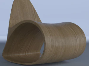sedia curva in compensato Modello 3D