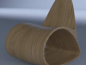 plywood curved chair 3D Model