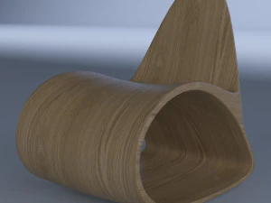 plywood curved chair 3D Model