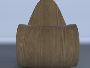 plywood curved chair 3D Model