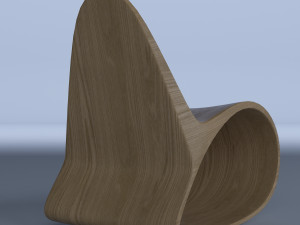 plywood curved chair 3D Model