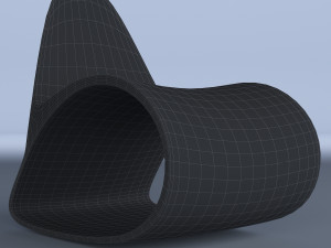 plywood curved chair 3D Model