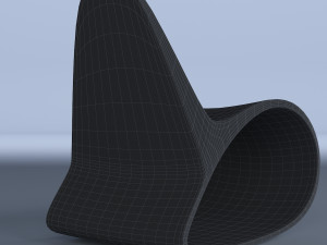 plywood curved chair 3D Model