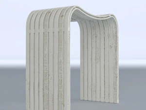 vecchio sgabello in compensato Modello 3D