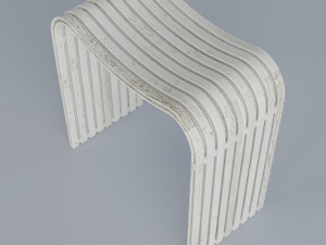 plywood old stool Model 3D