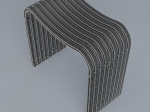 plywood old stool Model 3D