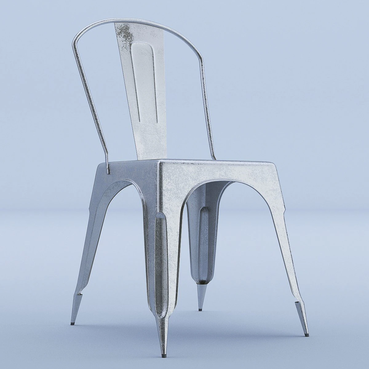 raw metal side chair 3D Model .c4d .max .obj .3ds .fbx .stl .blend