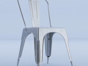raw metal side chair Model 3D