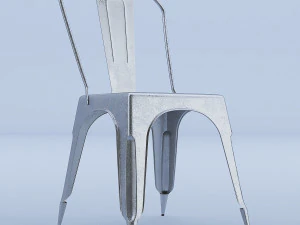 원시 금속 사이드 의자 3D 모델