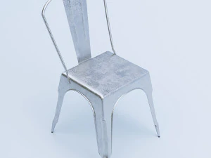raw metal side chair 3D Model