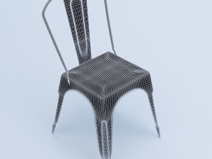 raw metal side chair 3D 모델