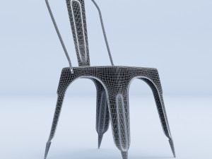 raw metal side chair 3D 모델
