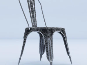 raw metal side chair 3D Model