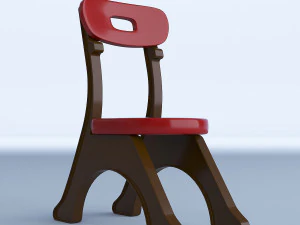silla de pl&aacute;stico para ni&ntilde;os Modelo 3D