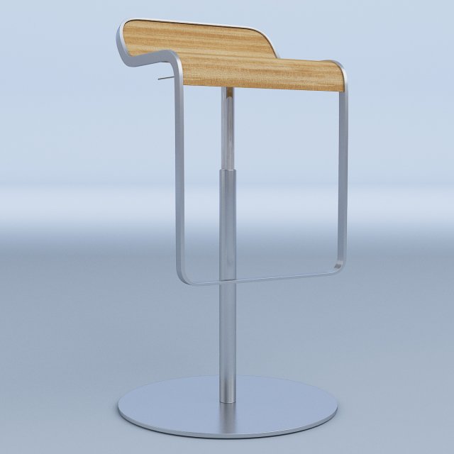 curved bar stool 3D 模型 .c4d .max .obj .3ds .fbx .stl .blend