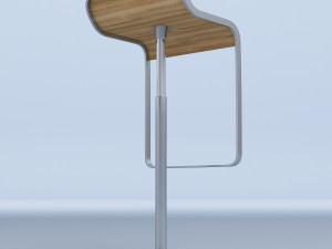 curved bar stool 3D 模型