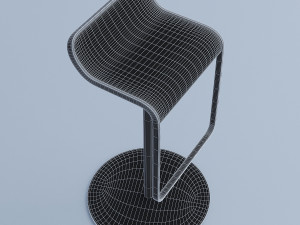 curved bar stool 3D 模型