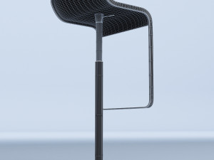 curved bar stool 3D 模型